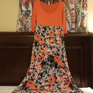 Pink Blush 3/4 sleeve maxi dress